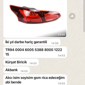 KB Auto Parts Para İadesi Yapmaz Ürün Göndermez.