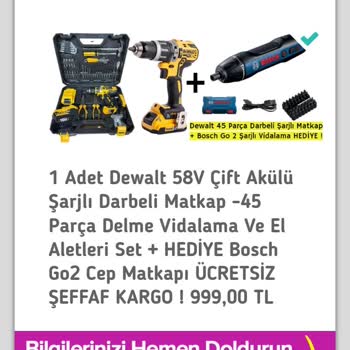 Dewalt Marka Matkap Seti