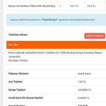 Bkmkitap Siparişin Sepette Hiçbir Hareketliliği Olmaması.