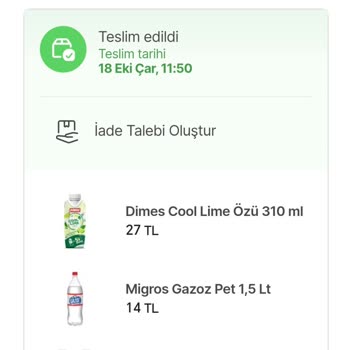 Hepsiburada Market Premium/Migros Hemen Siparişim Teslim Edilmedi