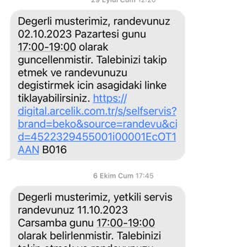 Beko Yetkili Servis Hizmeti Şikayeti