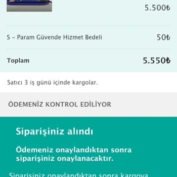 Sahibinden Param Güvende Adı Altında Alışveriş Yaptım Ürünüm Gelemedi