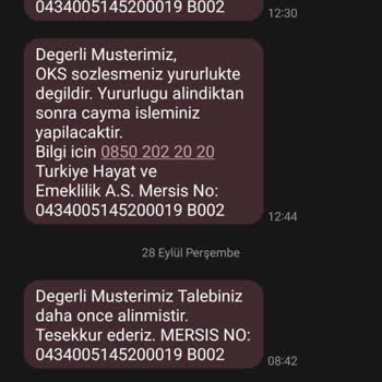Türkiye Hayat Emeklilik Bireysel Emeklilik İptali