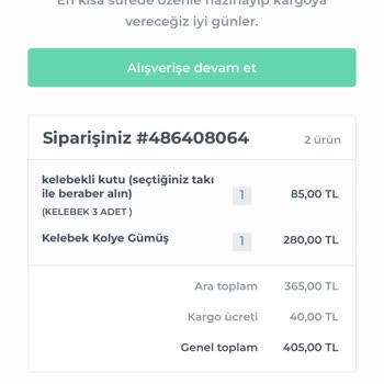 Cantaerayss Ürünüm Kargoya Verilmedi