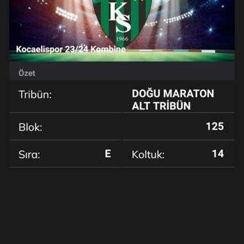 Passolig Kocaelispor -erzurumspor Maraton Alt 125 Blok Cezası