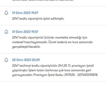 Şok Market Para İadesi Yapılmadı