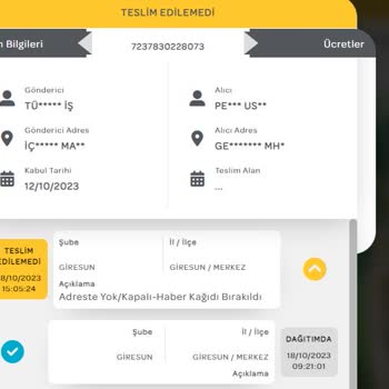 PTT Kurye Teslim Edilmeyen Kargo