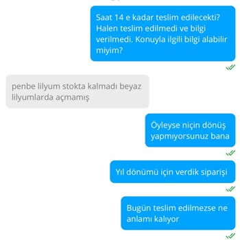 ÇiçekSepeti Teslim Edilmeyen Ve Haber Verilmeyen Sipariş