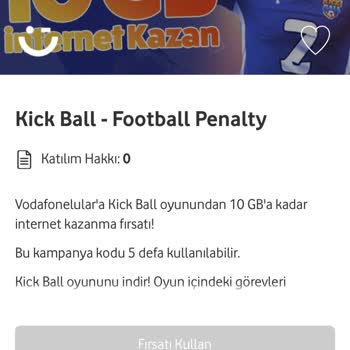 Vodafone Kick Ball Oyunu Kod Yok