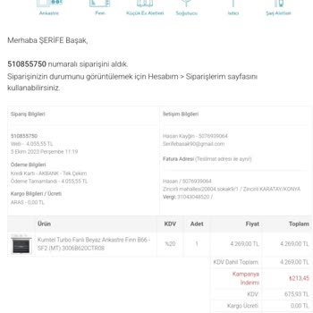 Kumtel Ürün Teslimatı Yapılmıyor