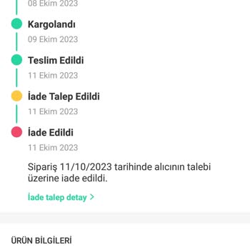Dolap Uygulaması İade Ürünüm Gelmedi