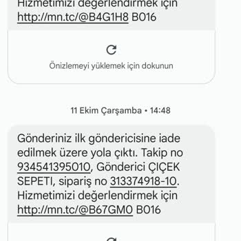 ÇiçekSepeti Teslim Edilmemiş Kargomun Para İadesi