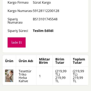 Modasena Kargom Elime Ulaşmadı