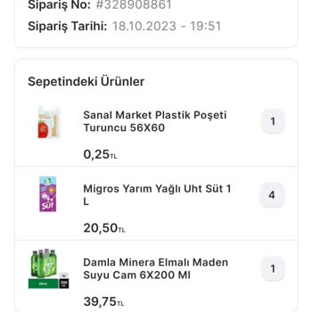 Migros Sipariş İptali Temel Gıda