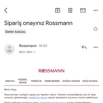 Rossmann Siparişimi Teslim Etmedi