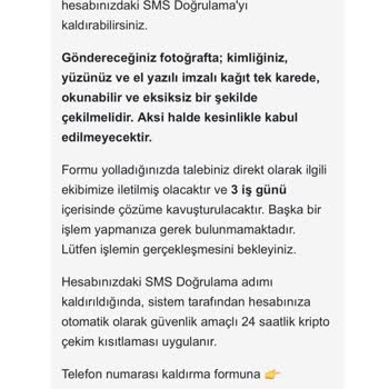 Binance TR Numara Değişikliği Talebi