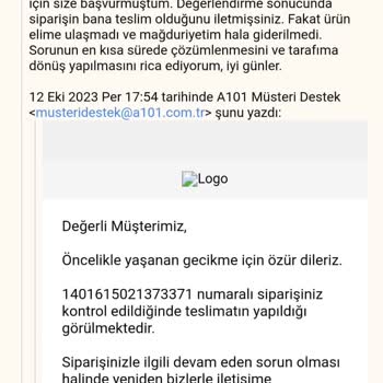 A101 Kargom Sürat Kargo'da Kayıp Oldu.