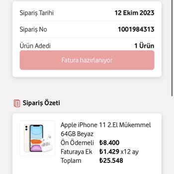 Vodafone Param İade Edilmiyor