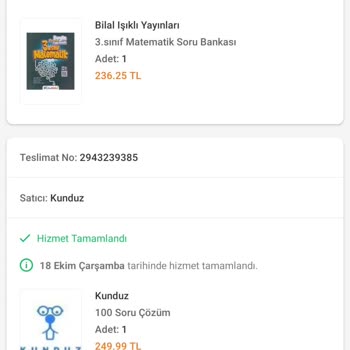 Kunduz App Yanlışlıkla Alınan Test Kitabi