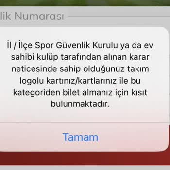 Passolig Bilet Kısıtı Hatası