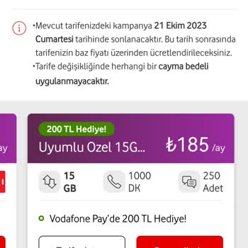 Vodafone Baz Fiyat Hakkında...
