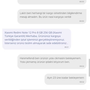N11 Kargolanmamış Yanlış Ürün Siparişi İptal İsteği