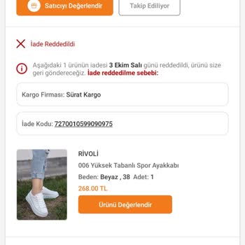 Trendyol İade Edilmesi Gereken Ürünün Teslim Edilmemesi