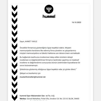 Hummel Ayakkabı Sorunsalı Değişim Talep Ediyorum