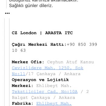 CZ London Para İadesi Yapılmaması
