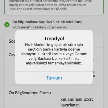 Trendyol Markette Banka Kartı Sorunu