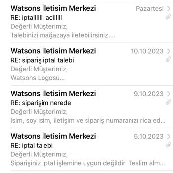 Watsons Paramı İade Etmiyor
