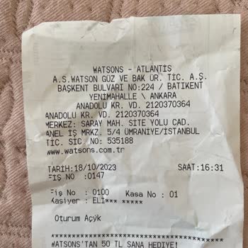 Watsons 50 TL Lik Kupon Hatası