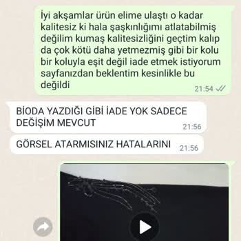 Tuba Mutioğlu Ürün Defolu İade Yok Değişim Ücreti İstiyorlar
