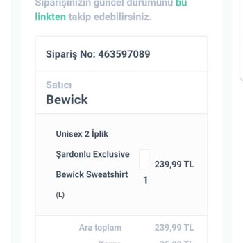 Bewick (Instagram: Bewickclothing) 20 Gündür Bekliyorum Daha Sipariş Hazırlanıyor