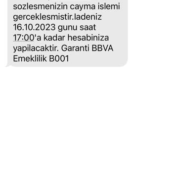 Garanti BBVA Emeklilik ve Hayat BES İptal İadesi