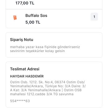 Popeyes Atlantis AVM Sipariş Eksik Göndermesi Ve Değişim Yapmaması