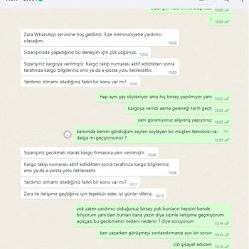 Zara Siparişinin Gelmemesi Hk.