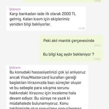 Enpara Farklı Banka ATM'sinden Yatan Paramı İade Etmiyor.