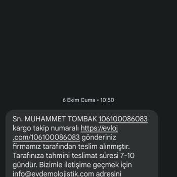 Evdemo Lojistik Parasıyla Aldığım Ürünü Adresime Getirmiyor.