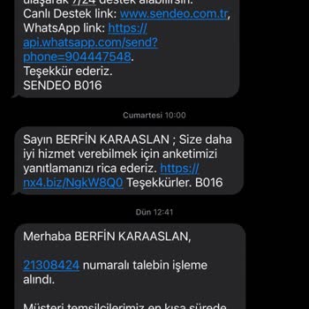 Sendeo İademi Almaya Gelmiyor