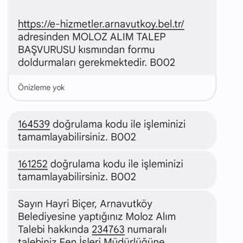 Arnavutköy Belediyesi Belediye Fen İşleri Moloz Alımı Sorunu