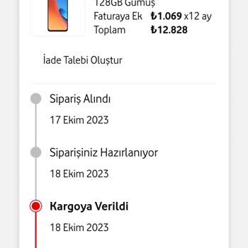 Vodafone Kargo Takip Numarası Gelmedi
