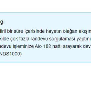 MHRS Sistemsel Uyarı Hatası