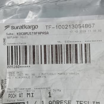 Sürat Kargo Yanlış Adrese Gönderim