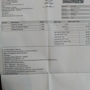 Akbank Pos Cihazı Sarf Malzeme Aras Kargo Ücretlendirmesi