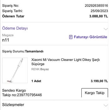 N11.com Aldığım Xiaomi Süpürge Çalışmıyor