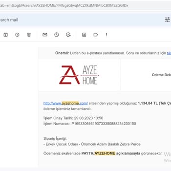 Ayzehome (güvenilmez) Perde Şirketi