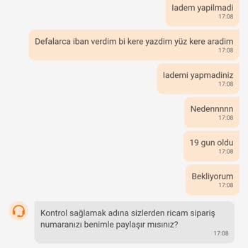 Trendyol 19 Gündür İade Edilmeyen Ücret Ve Müşteri Temsilcisi Terbiyesizliği