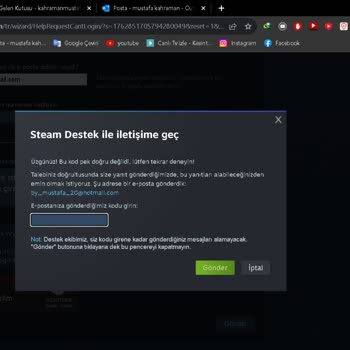 Steam Üyelik Girişi Ve Destek İle İletişim Sorunu