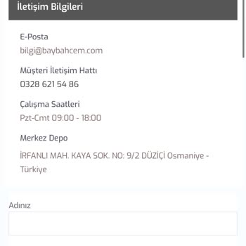 İyzico Baybahcem İnternet Sayfası Üzerinden Yaptığım Siparişle İlgili Sorun